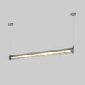 Artisan Glass Linearity Chandelier L 48.8″ x W 4.3″ x H 5.5″ / L 124cm x W 11cm x H 14cm / Silver / Warm Light