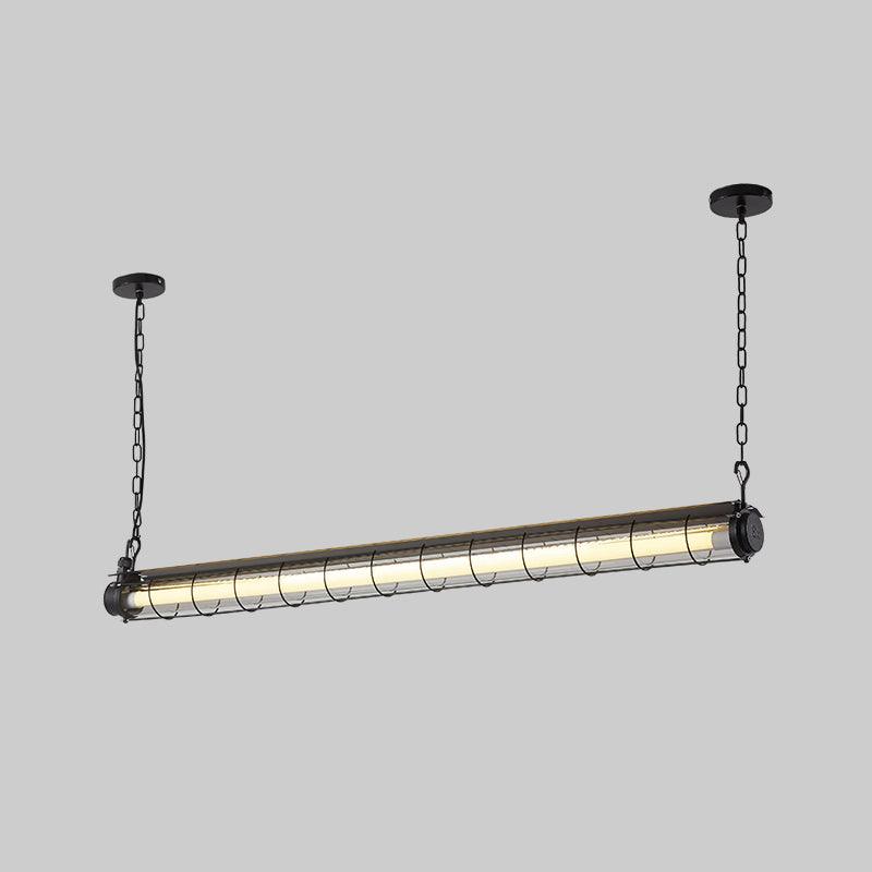 Artisan Glass Linearity Chandelier L 48.8″ x W 4.3″ x H 5.5″ / L 124cm x W 11cm x H 14cm / Black / Warm Light Chandelier
