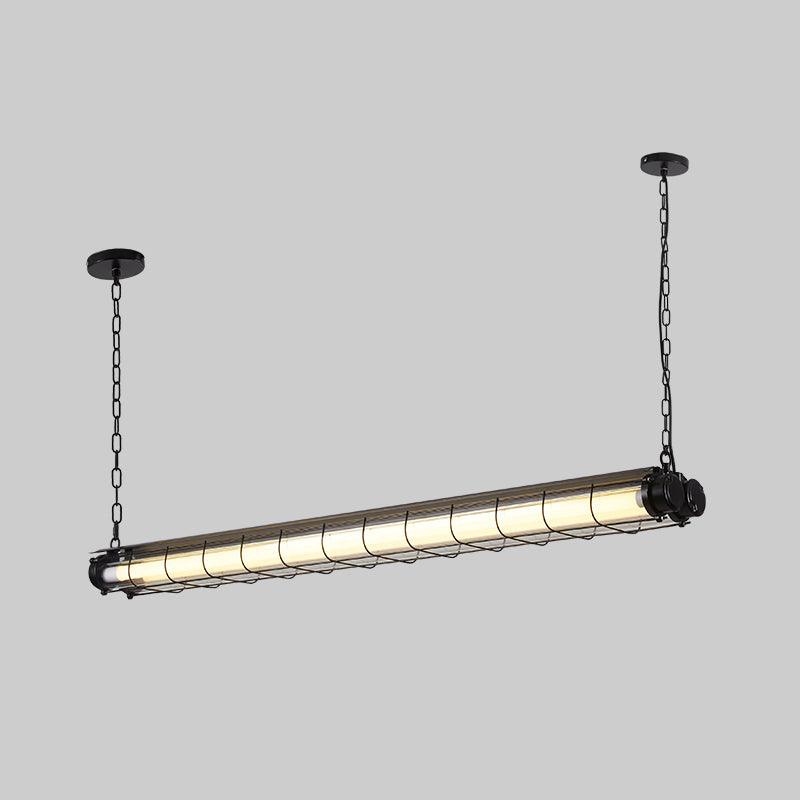 Artisan Glass Linearity Chandelier L 48.8″ x W 7.9″ x H 5.5″ / L 124cm x W 20cm x H 14cm / Black / Warm Light Chandelier