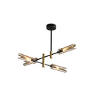 Astrid Double Chandelier 4 heads Φ 29.1″ x H 4.7″ / Dia 74cm x H 12cm / Black + Gold / Brown Chandelier