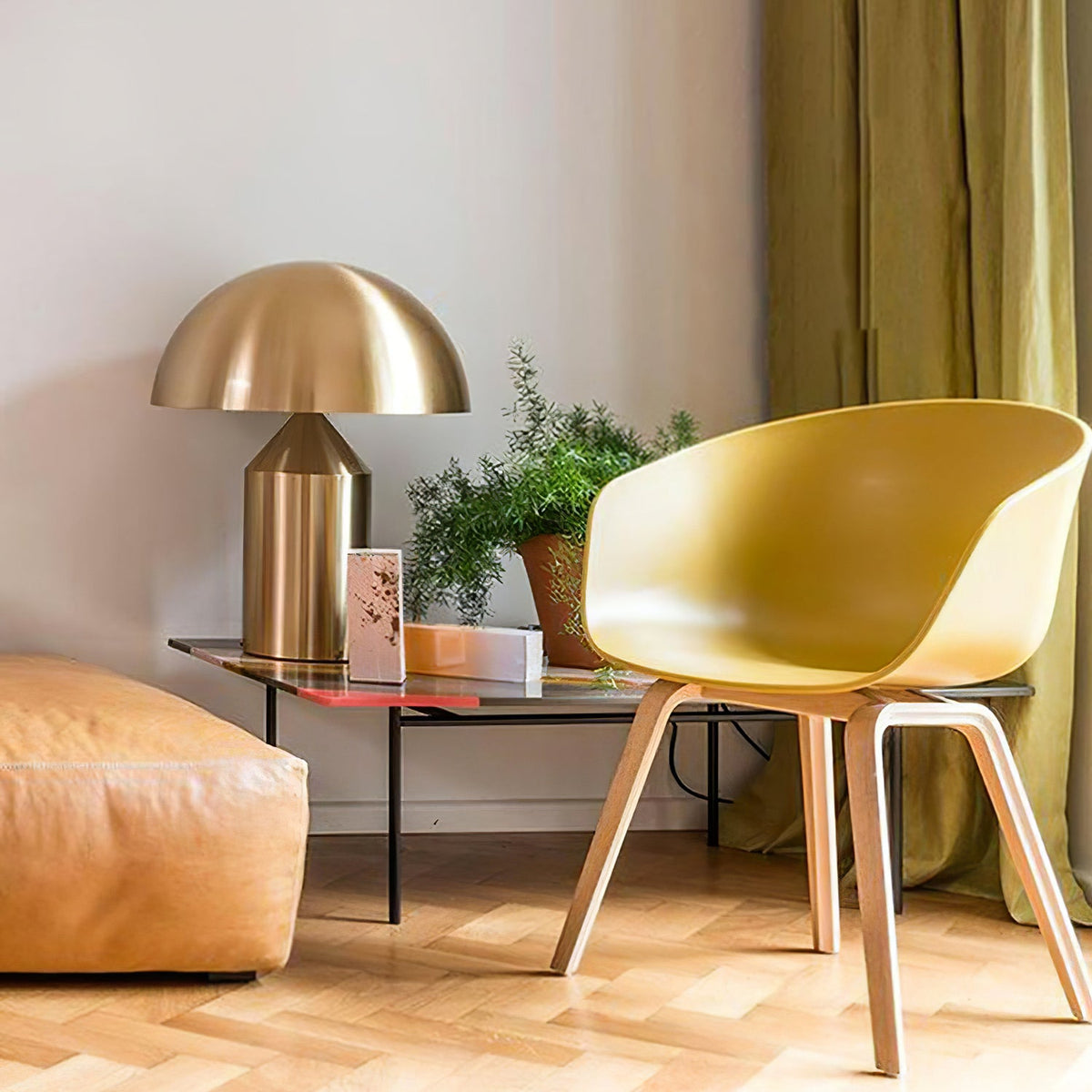 Dorsey Brass Mushroom Table Lamp