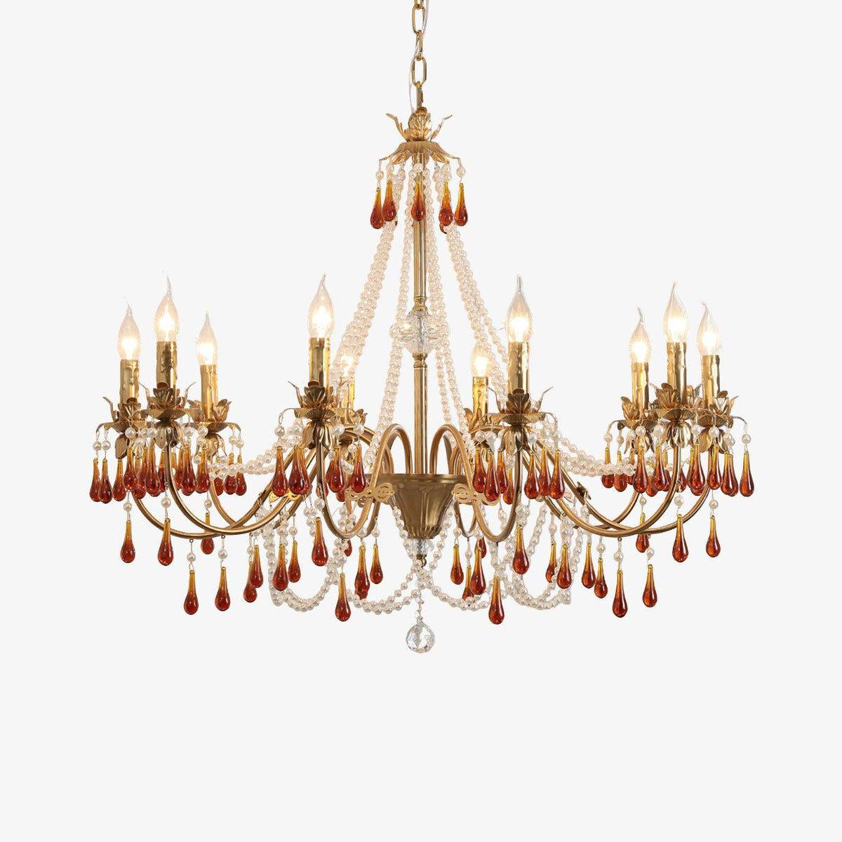 Aureate Amber Crystal Chandelier Chandelier