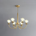 Aureate Radiance Glass Chandelier 6 heads ∅ 25.6″ x H 15.7″ / Dia 65cm x H 40cm / Brass & Clear Chandelier