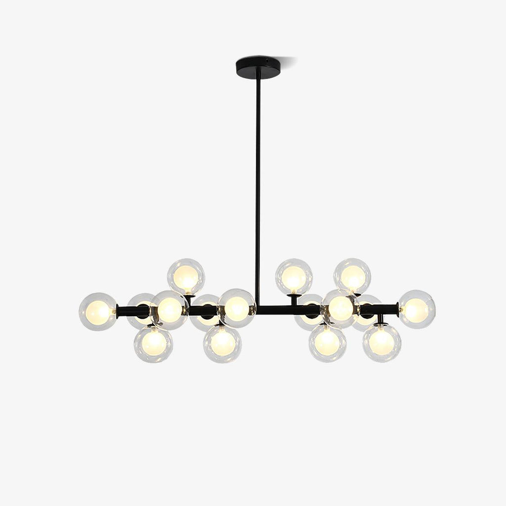 Aurelia Chandelier 16 Heads L 39.4″ x H 19.7″ / L 100cm x H 50cm (G4 bulbs*16) / Black & Transparent Chandelier