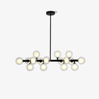 Aurelia Chandelier 16 Heads L 39.4″ x H 19.7″ / L 100cm x H 50cm (G4 bulbs*16) / Black & Transparent Chandelier