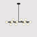 Aurelia Chandelier 16 Heads L 39.4″ x H 19.7″ / L 100cm x H 50cm (G4 bulbs*16) / Black & Transparent Chandelier