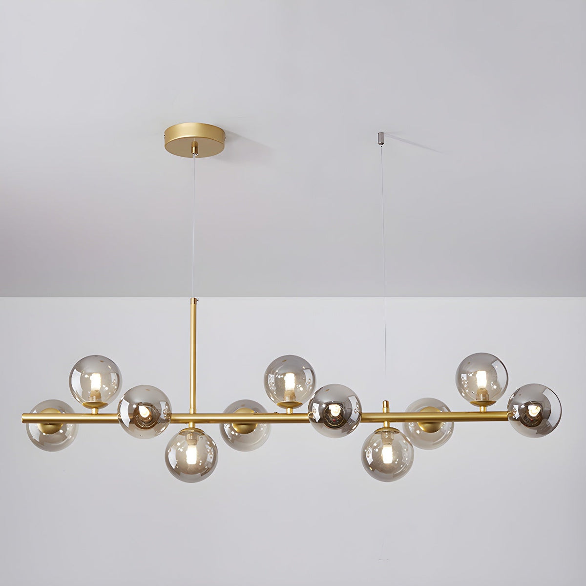Aurelia Globe Chandelier 11-balls: ? 39.4″ x H 9.4″ / Gold / Smoke Grey 1001 Chandelier
