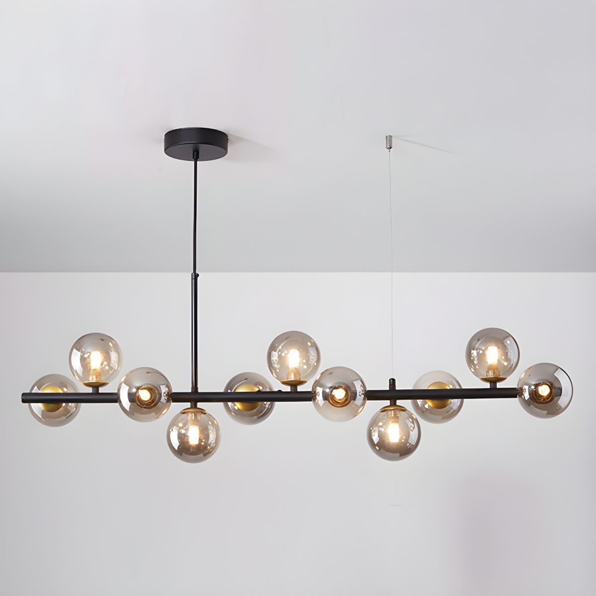 Aurelia Globe Chandelier 11-balls: ? 39.4″ x H 9.4″ / Black / Smoke Grey 1001 Chandelier