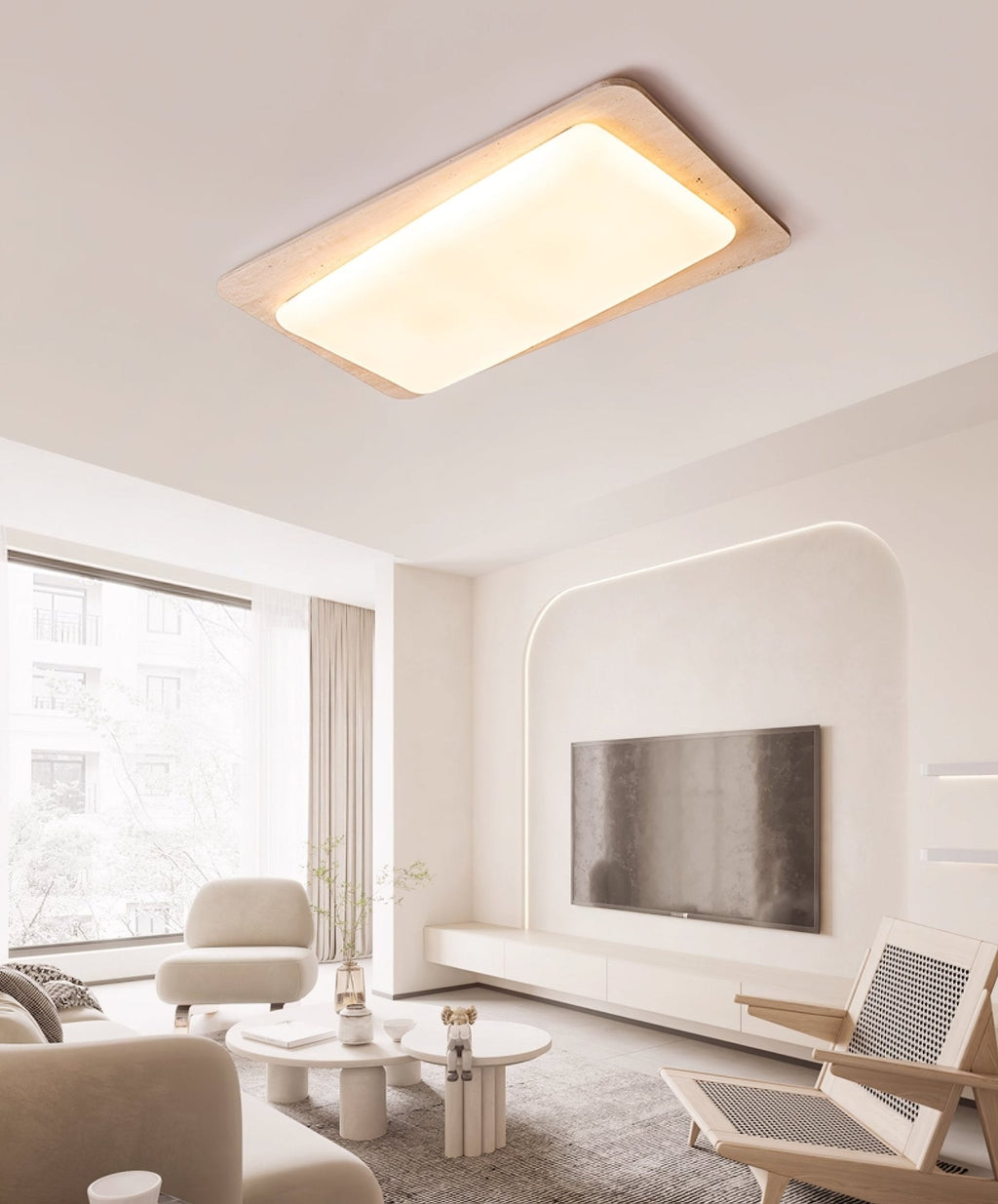 Aurilith Travertine Ceiling Light