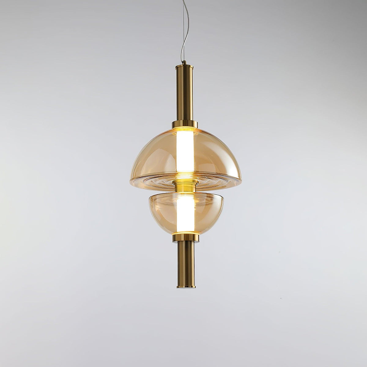 Aurora Luminosity Pendant Lamp ∅ 11.8″ x H 23.6″ / Dia 30cm x H 60cm / Amber & Gold / Warm Light Pendant light