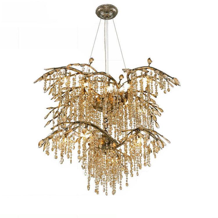 Autumn Twilight Chandelier ? 39.4″ x H 27.6″ / Dia 100cm x H 70cm / Antique gold & Amber Chandelier