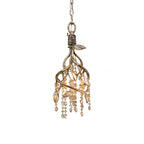Autumn Twilight Chandelier ? 8.7″ x H 16.9″ / Dia 22cm x H 43cm / Antique gold & Amber Chandelier