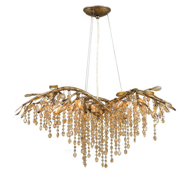 Autumn Twilight Chandelier ? 26.8″ x H 14.2″ / Dia 68cm x H 36cm / Antique gold & Amber Chandelier