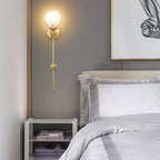 Ava Brass Alabaster Wall Lamp