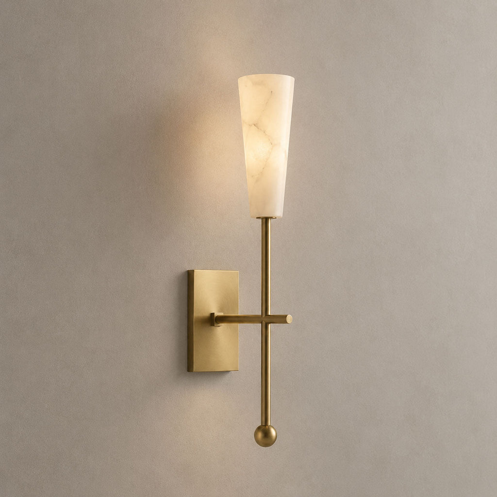 Averon Alabaster Torch Wall Sconce