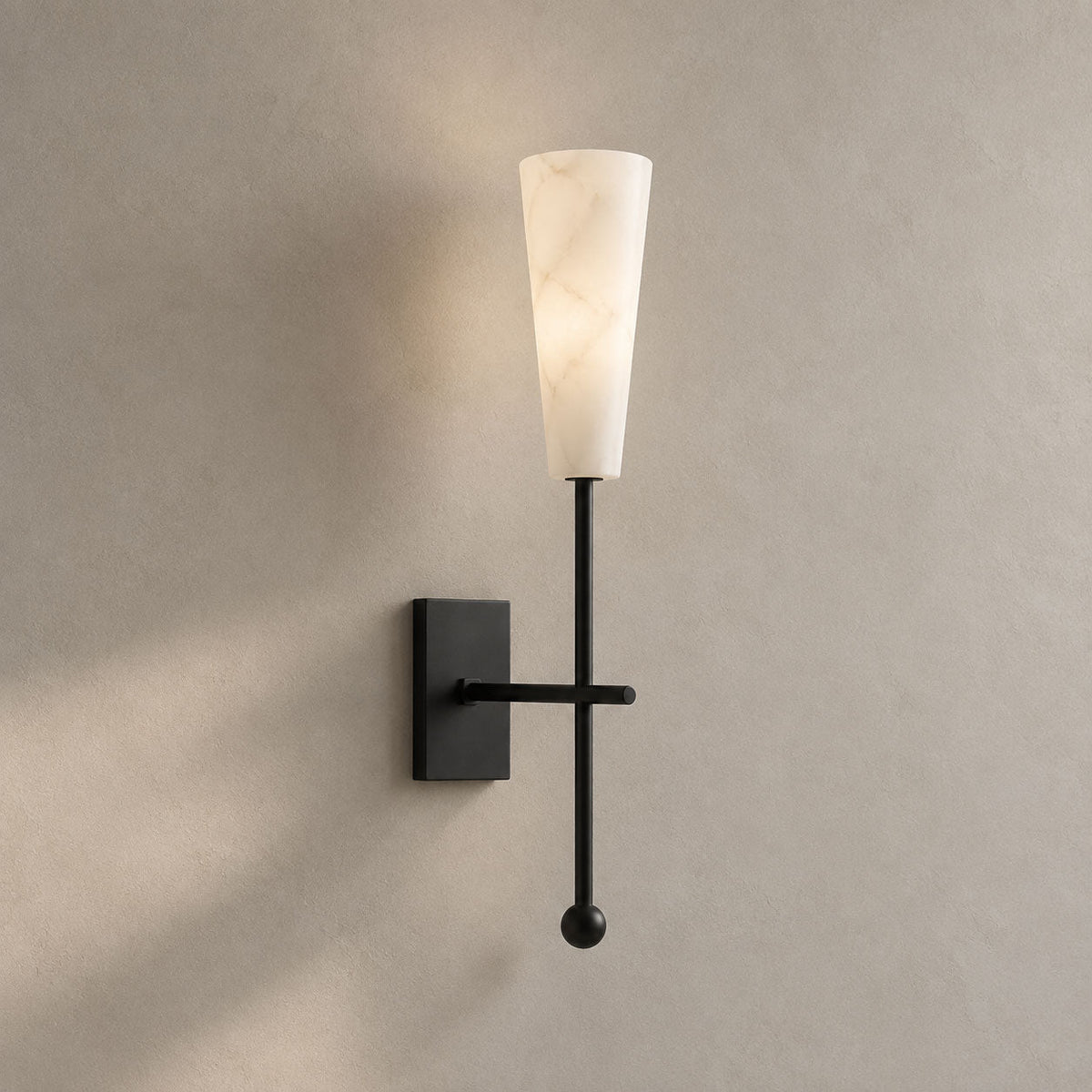 Averon Alabaster Torch Wall Sconce