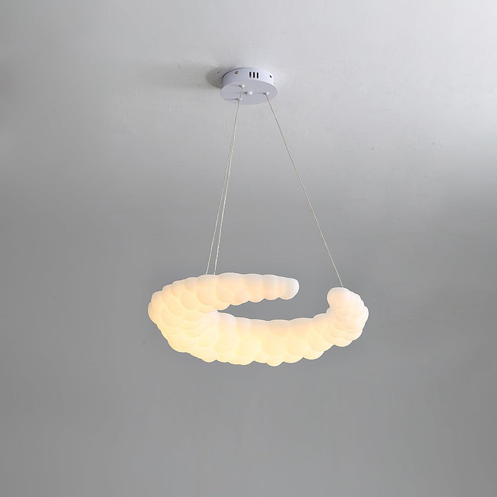 Avir Chandelier ∅ 19.6″ x H 5.9″ / Dia 50cm x H 15cm / White / Three-color changing light Chandelier
