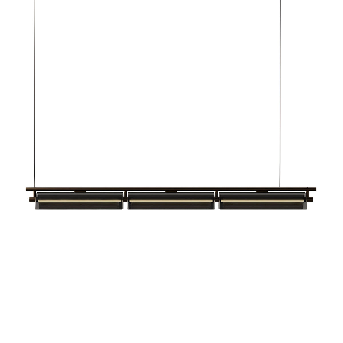 Axya Island Chandelier L 67.3″ x W 4.7″ x H 3.5″ / L 171cm x W 12cm x H 9cm / Smoke grey & Black / Three-Color Changing