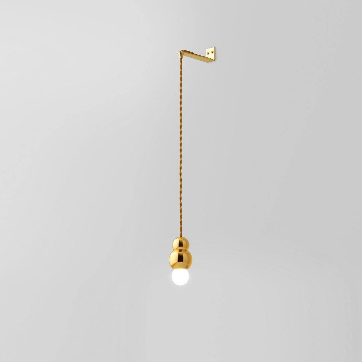 Ball Series Wall Light ? 3.14″ x H 5.03″ / Dia 8cm x H 12.8cm / Gold / Hanging Cable Wall lamp