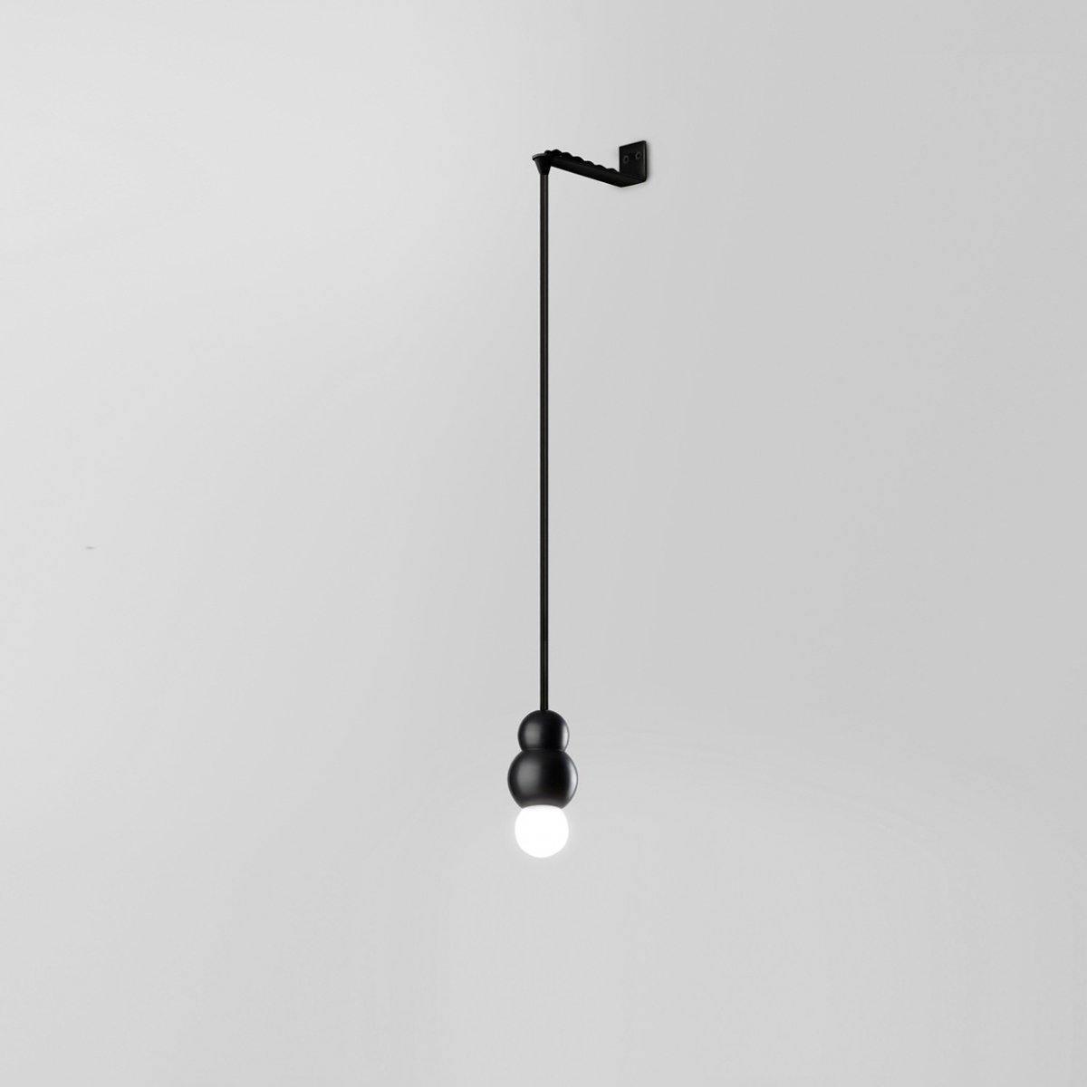 Ball Series Wall Light ? 3.14″ x H 5.03″ / Dia 8cm x H 12.8cm / Black / Suspension Rod Wall lamp