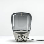 Balloon Table Lamp ? 11″ x H 15.8″ / Dia 28cm x H40cm / Smoke gray glass / US Plug Table lamp