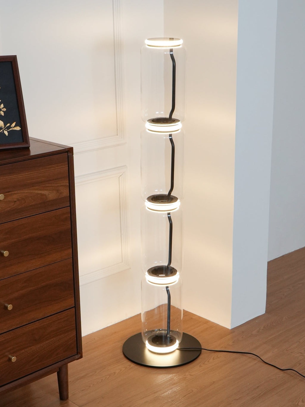Bamboo Glass Floor Lamp Floor lamp