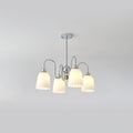Bauhaus Pleated Chandelier 3 Lamps ∅ 19.7″ x H 15″ / Dia 64cm x H 53cm / Chrome & White Chandelier