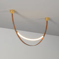 Belt Pendant Lamp L 47.2″ x H 17.7″ / L 120cm x H 45cm / Gold & Light Brown / Warm Light Chandelier