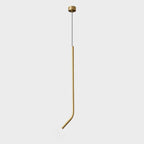 Bending Line Pendant Lamp ∅ 1.2″ x H 35.4″ / Dia 3cm x H 90cm (Single bend) / Gold / Warm Light Chandelier