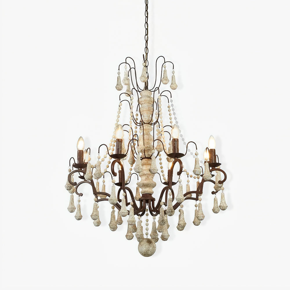 Bessie Chandelier Φ 28.3″ x H 33.3″ / Dia 72cm x H 84.5cm / Old white Chandelier