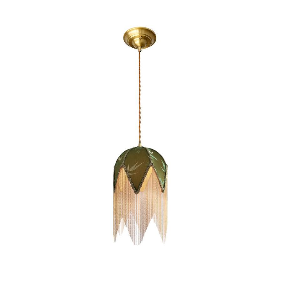 Bette Fringed Pendant Lamp ∅ 7.9″ x H 15.7″ / Dia 20cm x H 40cm / Green Pendant light