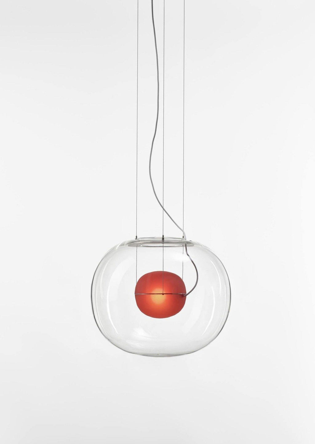 Pearl Pendant Light ∅ 11.8″ x H 10.2″ / Dia 30cm x H 26cm / Clear + Red Pendant light