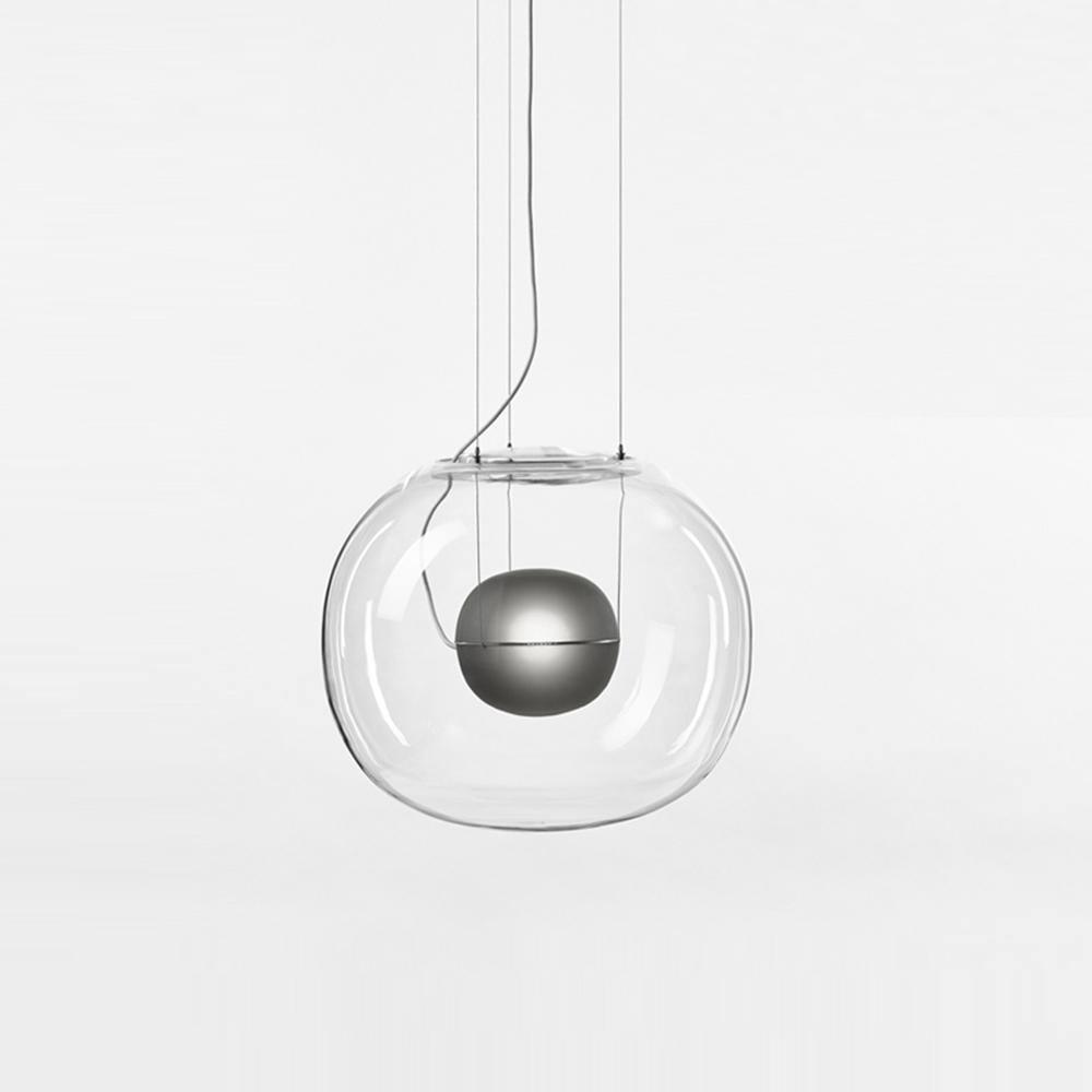 Pearl Pendant Light ∅ 11.8″ x H 10.2″ / Dia 30cm x H 26cm / Clear + Grey Pendant light