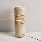 Big Stone Bucket Floor Lamp ∅ 6.9″ x H 19.7″ / Yellow Travertine / US Plug Floor lamp