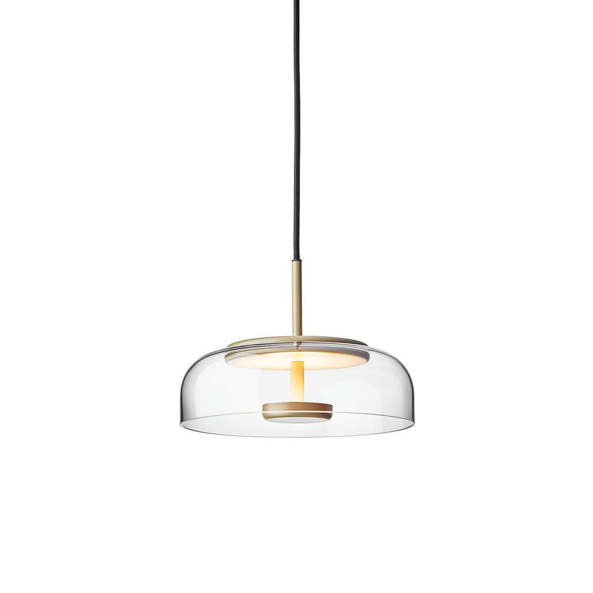 Blossi Pendant Light ∅ 9″ x H 7.9″ / Dia 23cm x H 20cm / Brass & Clear / Warm Light Pendant light
