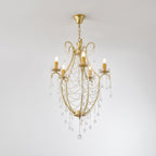 Crystal Birdcage Chandelier 5 Heads Φ 24.4″ x H 37.4″ / Dia 62cm x H 95cm / Gold & Clear Chandelier