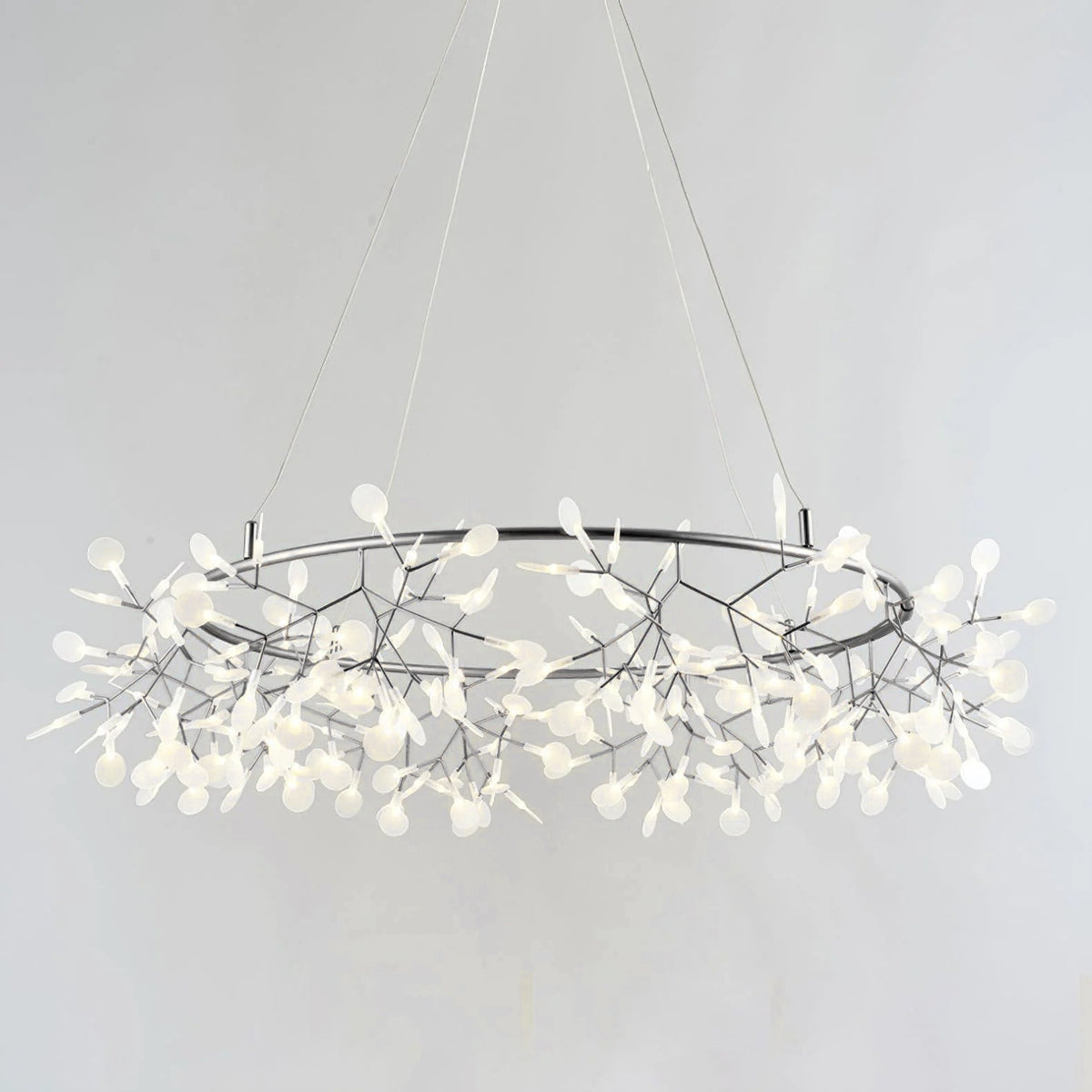 Black Big O Firefly LED Chandelier 324heads ? 82.7″ x H 11.8″ / Dia 210cm x H 35cm / Warm Light / Wall switch Chandelier