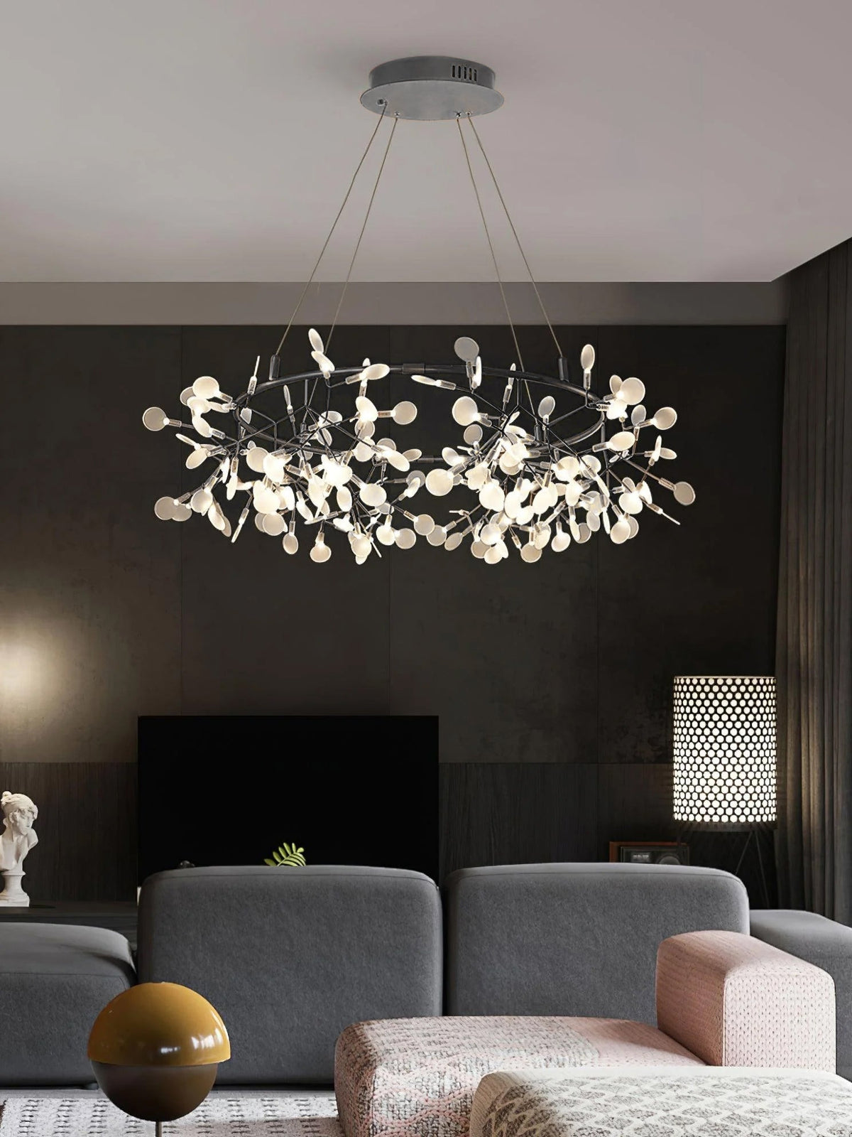 Black Big O Firefly LED Chandelier Chandelier