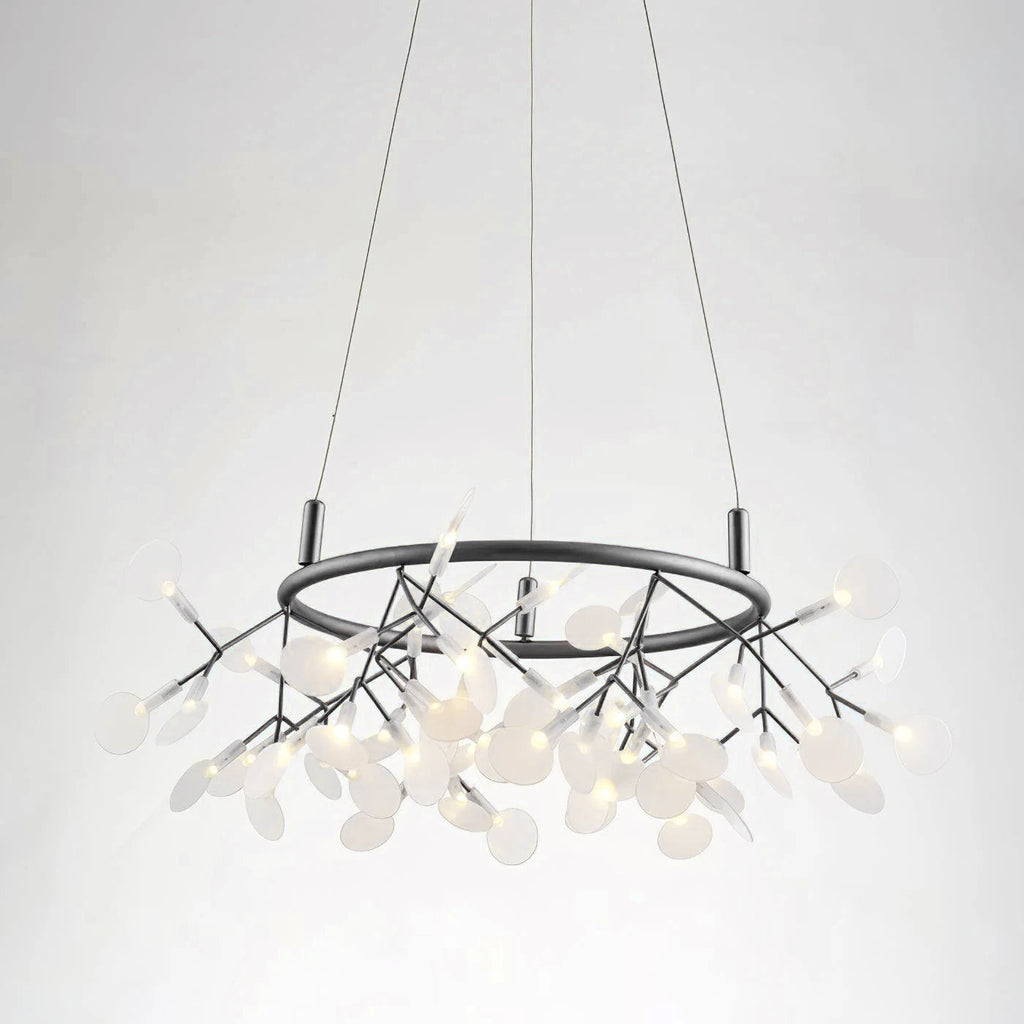 Black Big O Firefly LED Chandelier 54heads ? 23.6″ x H 11.8″ / Dia 60cm x H 30cm / Warm Light / Wall switch Chandelier