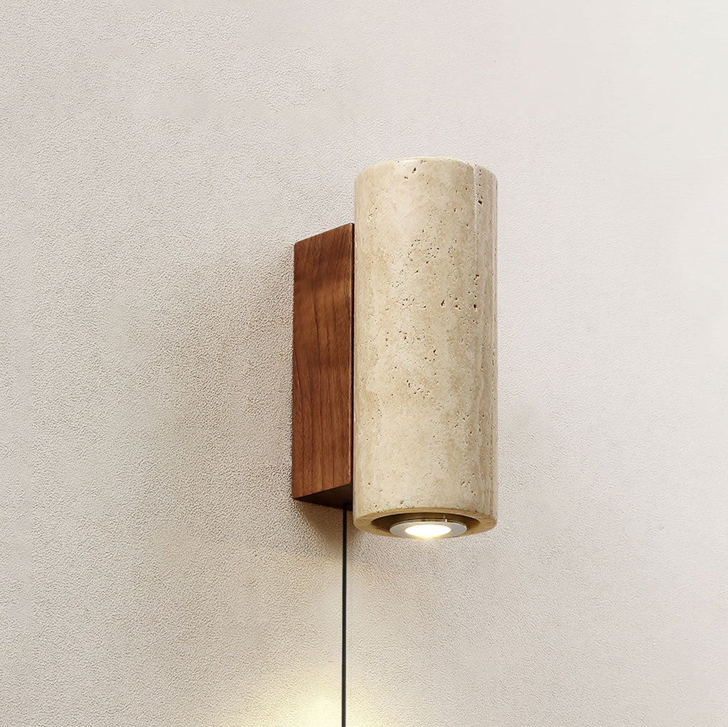 Blend Plug-in Wall Sconce Model A ∅ 2.6’’ x H 9.1’’ / Walnut Color & Warm Light / US Plug 1001 Wall lamp