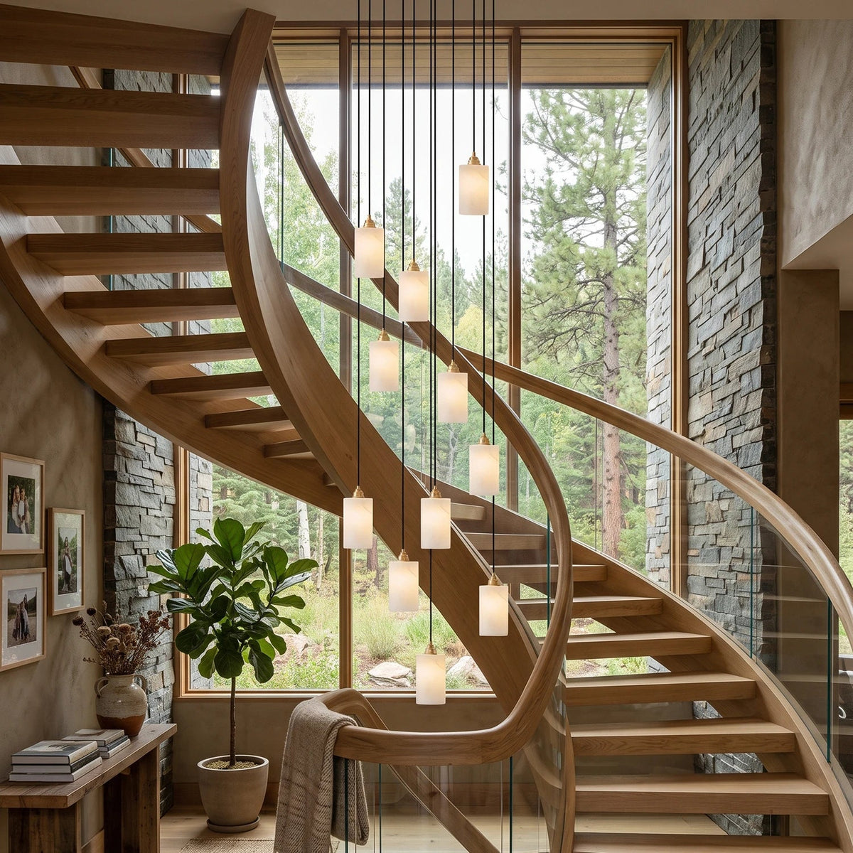 Blocavelle Alabaster Block Spiral Chandelier
