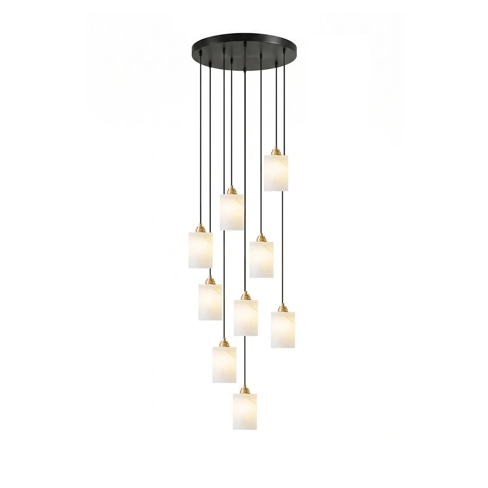 Blocavelle Alabaster Block Spiral Chandelier