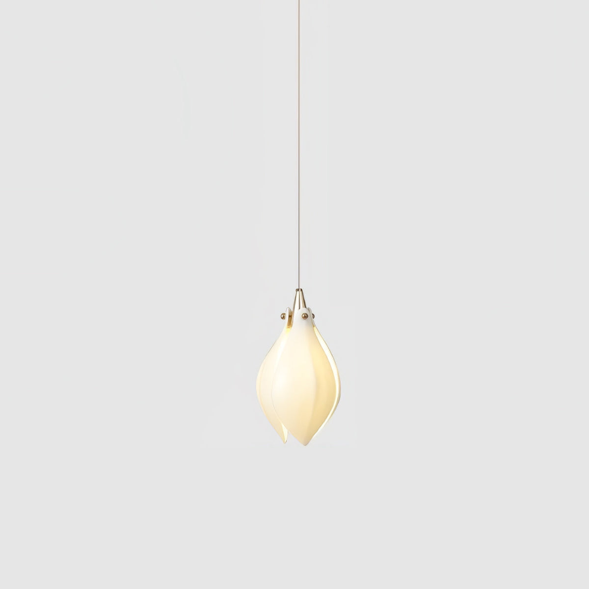 Ceramic Flower Pendant Light 1 head Round Canopy ∅ 4.7″ / ? 4.7″ / Chrome & White Pendant light