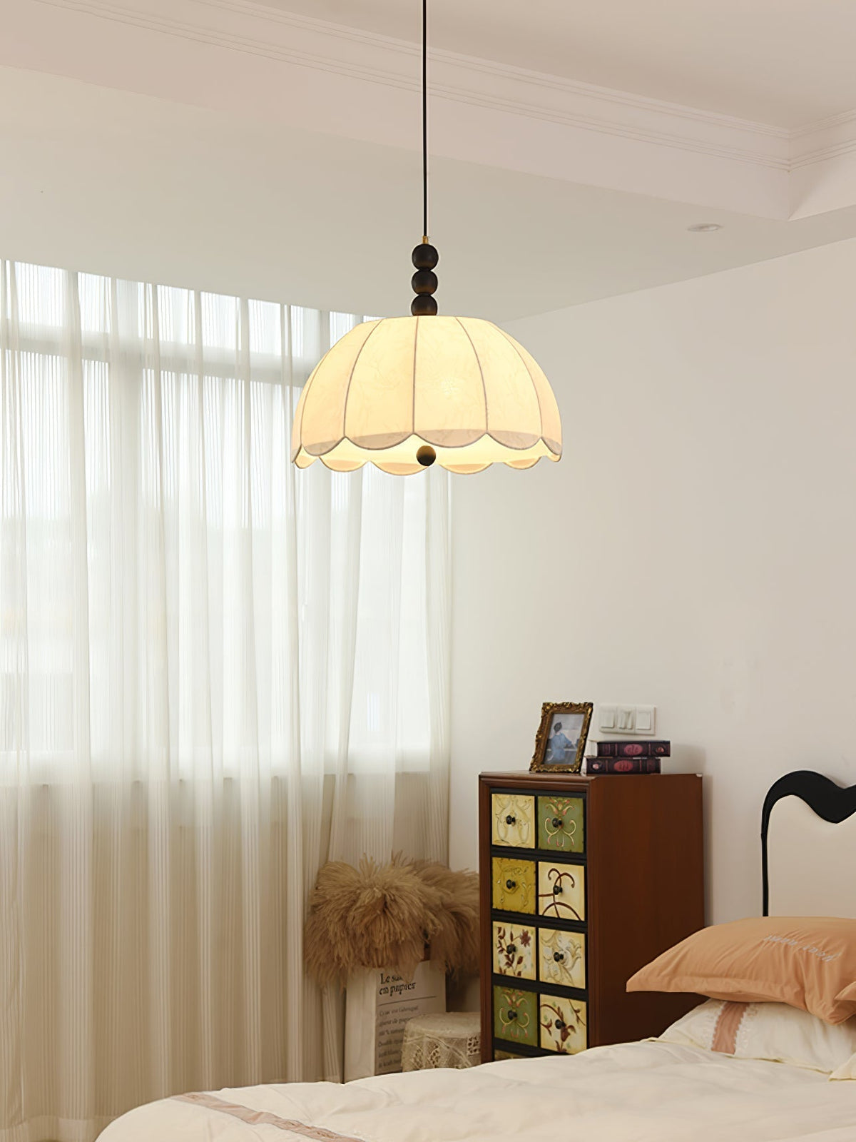 Blossom Fabric Pendant Light ∅ 21.7″ x H 10.6″ / Dia 55cm x H 27cm / Beige Pendant light