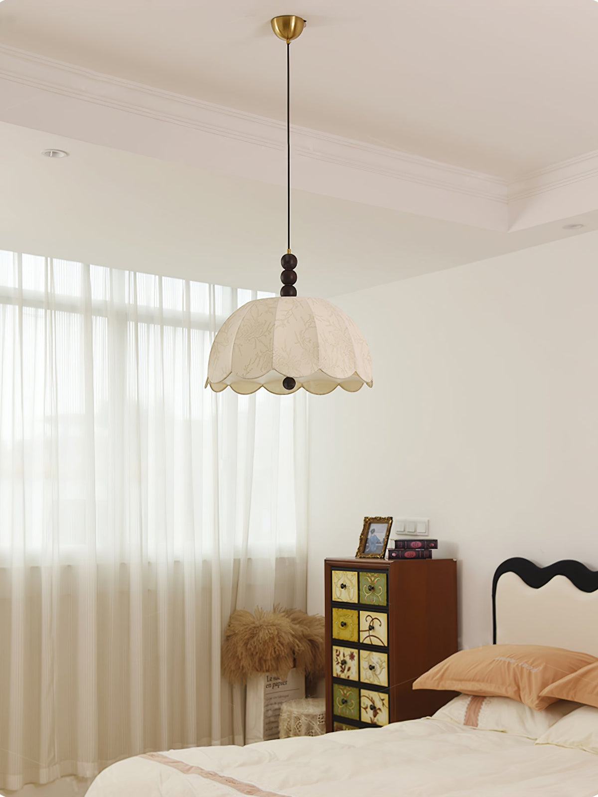 Blossom Fabric Pendant Light ∅ 21.7″ x H 10.6″ / Dia 55cm x H 27cm / Beige Pendant light