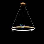 Blue Butterfly Chandelier ∅ 11.8″ x H 9″ / Dia 30cm x H 23cm / Gold / Warm White Chandelier