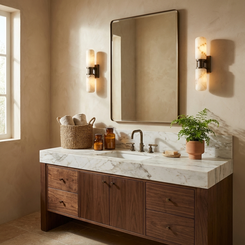Bobbin Alabaster Wall Sconce