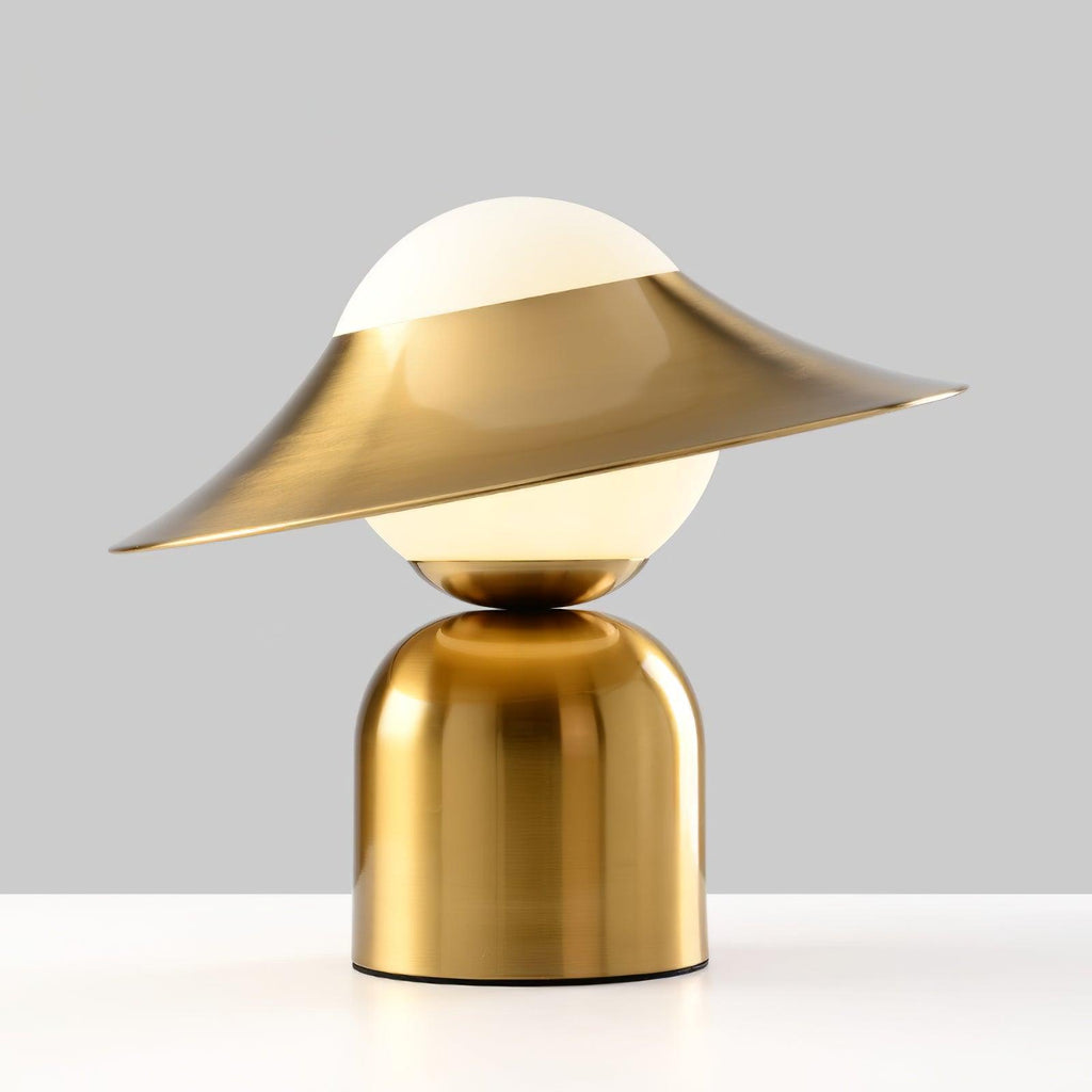 Bonbon Disc Table Lamp ∅ 10.2″ x H 13.7″ / Dia 26cm x H 35cm / Gold + White / US plug Table lamp