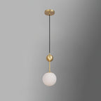 Born Pendant Light ∅ 5.9″ x H 16.7″ / Dia 15cm x H 42.5cm / Polished brass + White Pendant light