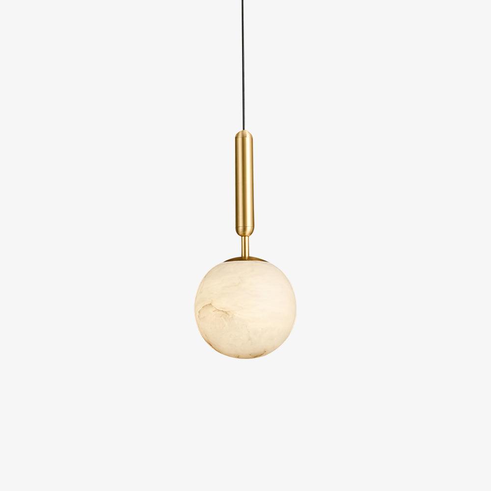 Bosso Pendant Lamp ? 4.7″ x H 13.7″/ Dia 12cm x H 35cm / Brass & White Alabaster Pendant light